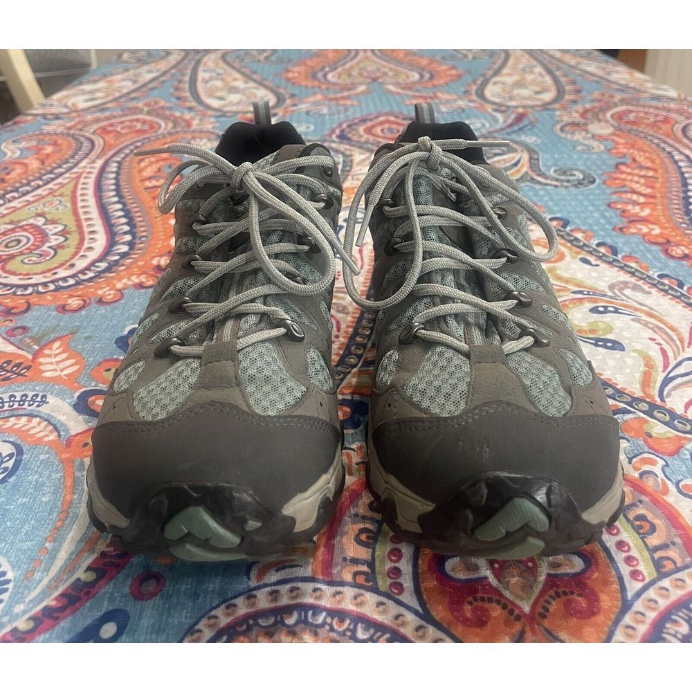 Oboz Luna Low Womens Size 9 Grey Blue Hiking Trail Shoes Sneakers Walking